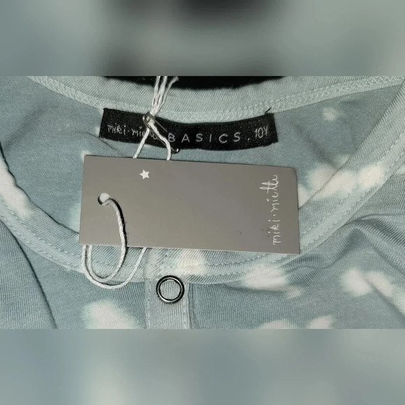 NWT Miki Miette Boy's Bleach Tie Dye Short Sleeve Button Detail Tee Size 10Y - Picture 5 of 6